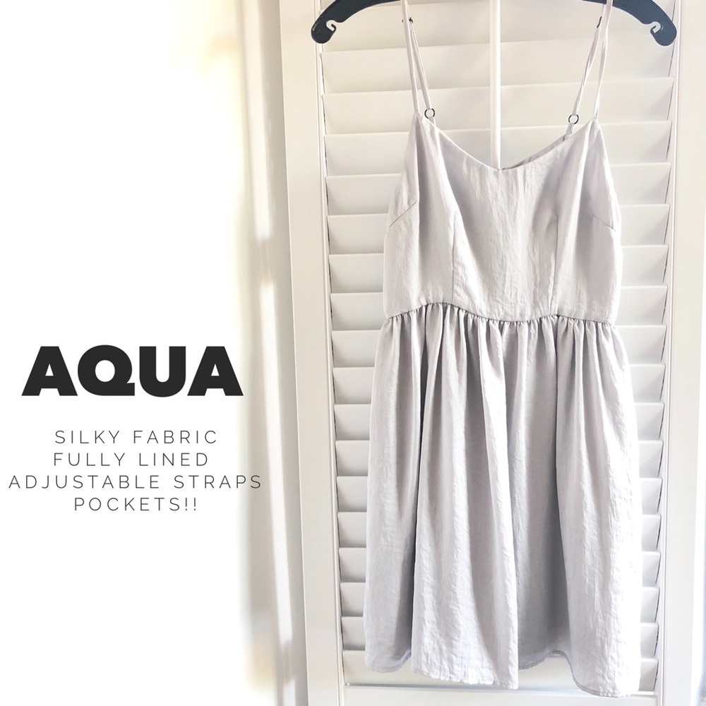 Aqua - perfectly simple light grey dress